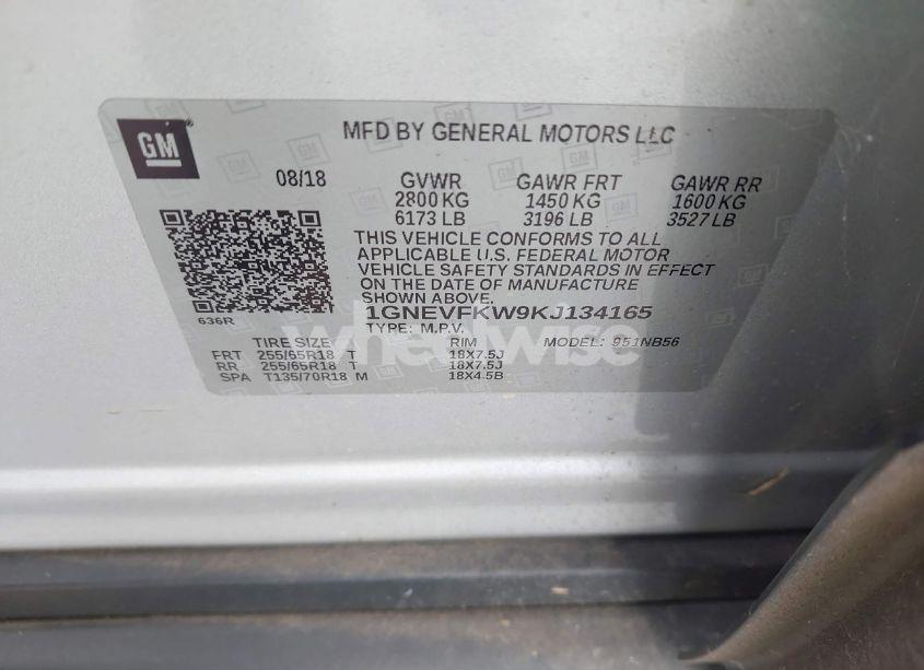 Photo 9 of 2019 Chevrolet Traverse LS (VIN 1GNEVFKW9KJ134165)