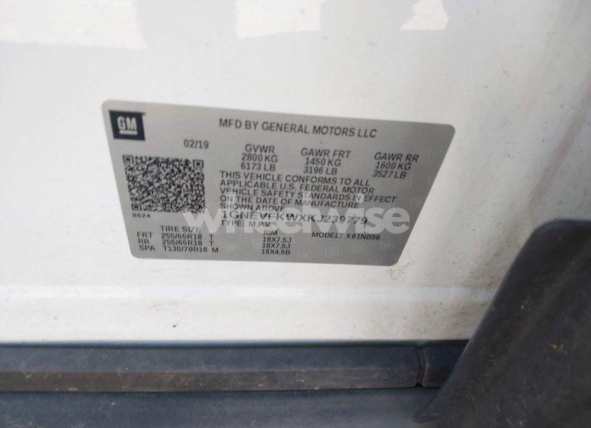 Photo 9 of 2019 Chevrolet Traverse LS (VIN 1GNEVFKWXKJ239779)