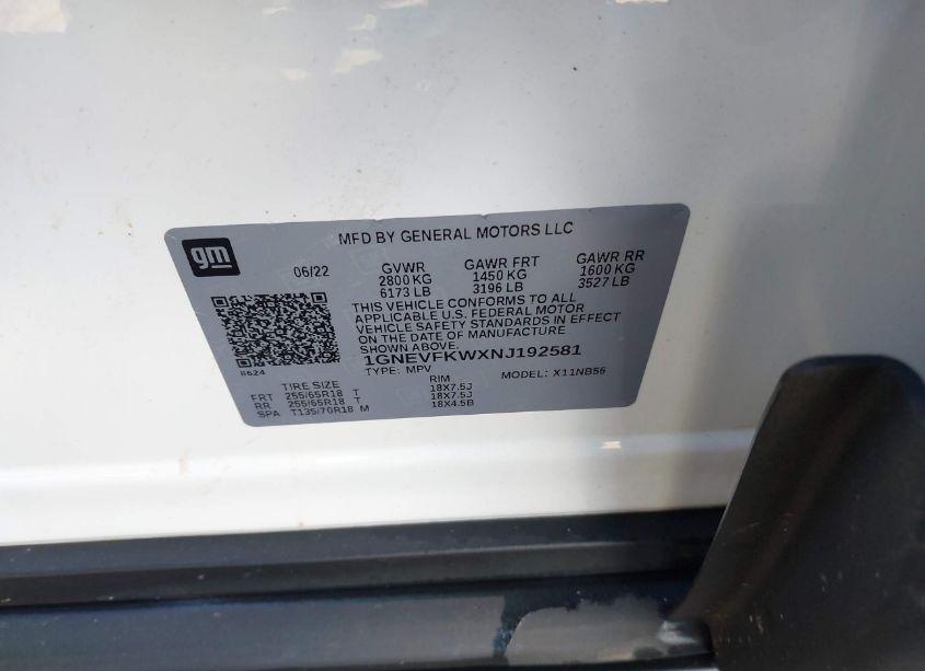 Photo 9 of 2022 Chevrolet Traverse AWD LS (VIN 1GNEVFKWXNJ192581)