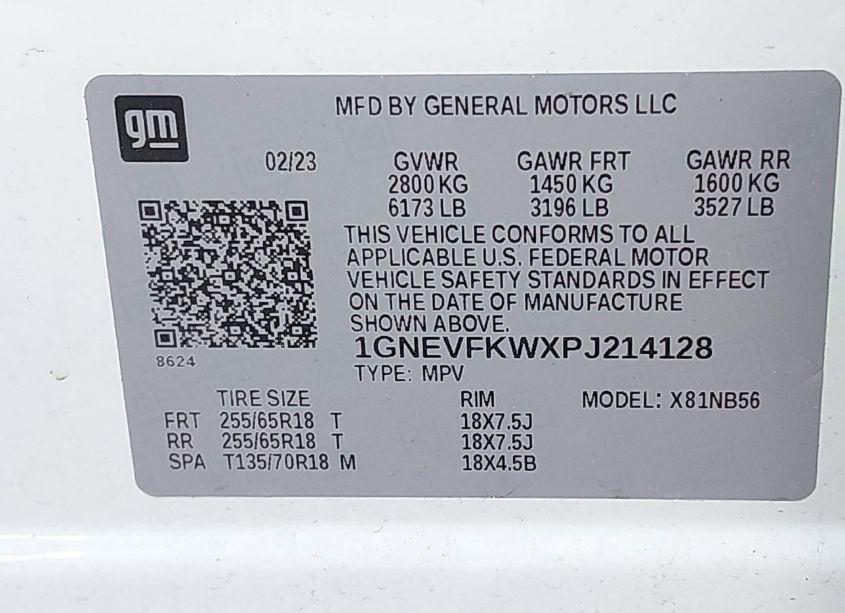 Photo 9 of 2023 Chevrolet Traverse AWD LS (VIN 1GNEVFKWXPJ214128)
