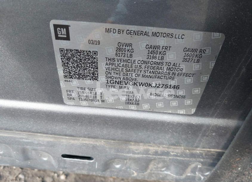 Photo 9 of 2019 Chevrolet Traverse 1LT (VIN 1GNEVGKW0KJ275146)