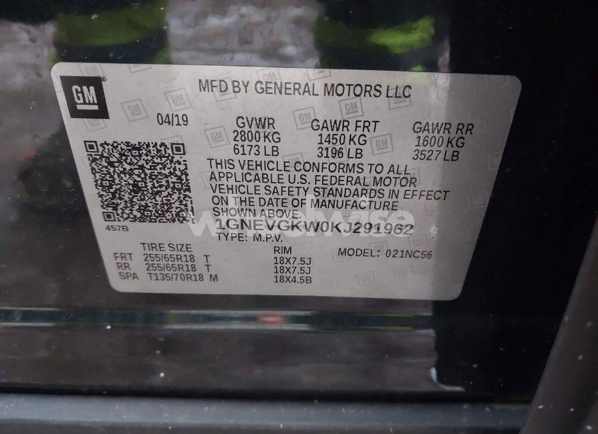 Photo 9 of 2019 Chevrolet Traverse 1LT (VIN 1GNEVGKW0KJ291962)