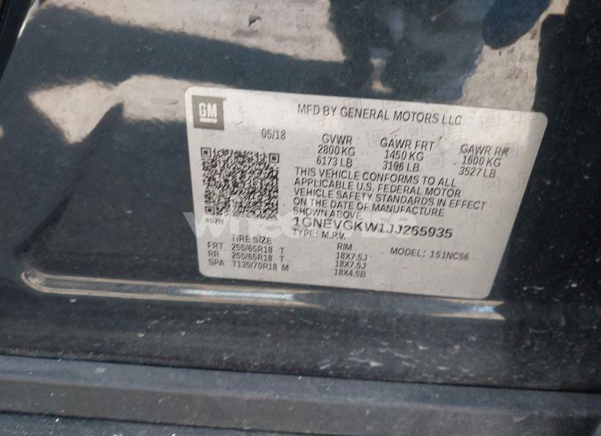 Photo 9 of 2018 Chevrolet Traverse 1LT (VIN 1GNEVGKW1JJ265935)