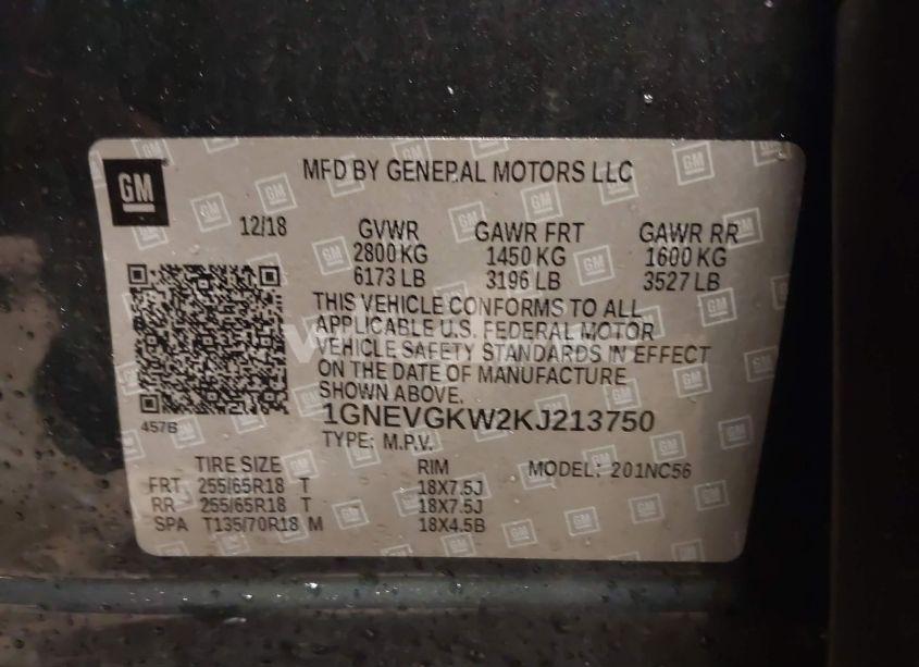 Photo 9 of 2019 Chevrolet Traverse 1LT (VIN 1GNEVGKW2KJ213750)