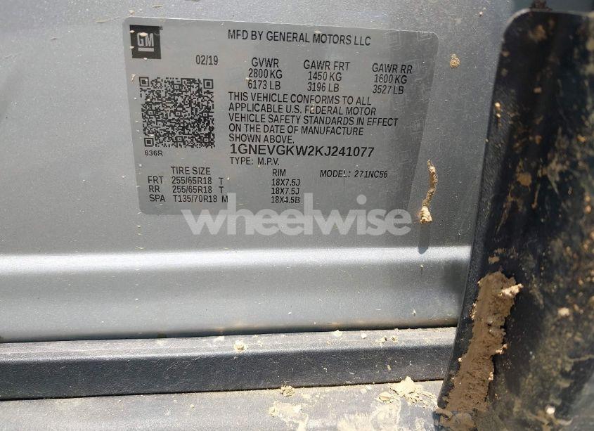 Photo 9 of 2019 Chevrolet Traverse 1LT (VIN 1GNEVGKW2KJ241077)