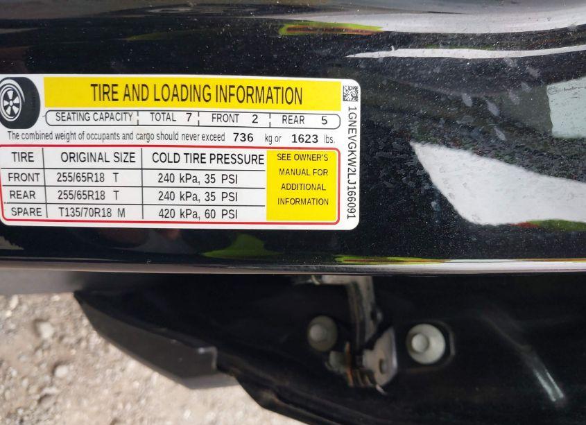 Photo 9 of 2020 Chevrolet Traverse AWD LT CLOTH (VIN 1GNEVGKW2LJ166091)