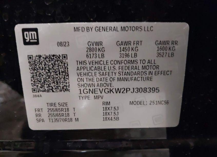 Photo 9 of 2023 Chevrolet Traverse AWD LT CLOTH (VIN 1GNEVGKW2PJ308395)