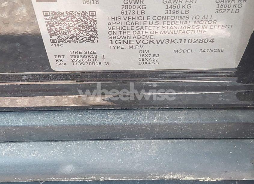 Photo 9 of 2019 Chevrolet Traverse 1LT (VIN 1GNEVGKW3KJ102804)