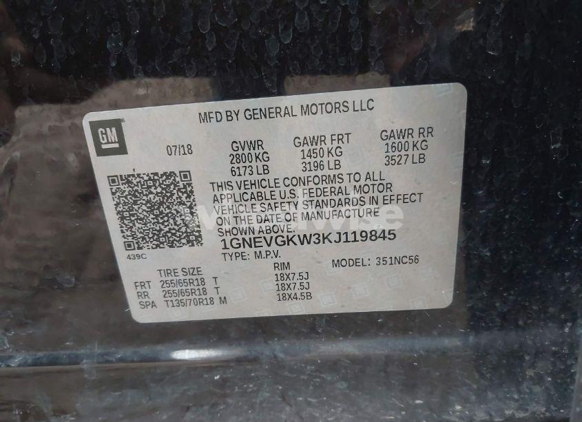 Photo 9 of 2019 Chevrolet Traverse 1LT (VIN 1GNEVGKW3KJ119845)