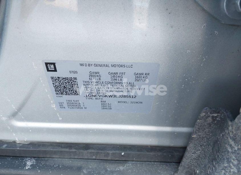 Photo 9 of 2020 Chevrolet Traverse AWD LT CLOTH (VIN 1GNEVGKW3LJ285512)