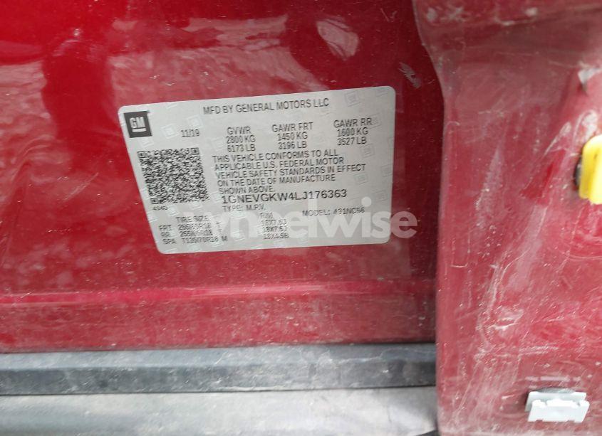 Photo 9 of 2020 Chevrolet Traverse AWD LT CLOTH (VIN 1GNEVGKW4LJ176363)