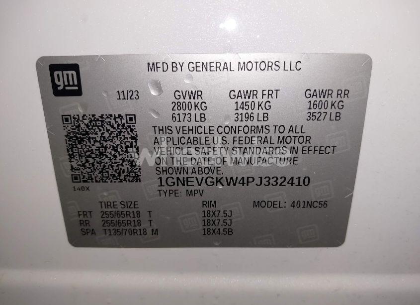 Photo 9 of 2023 Chevrolet Traverse AWD LT CLOTH (VIN 1GNEVGKW4PJ332410)