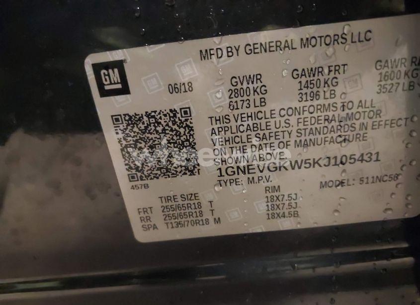 Photo 9 of 2019 Chevrolet Traverse 1LT (VIN 1GNEVGKW5KJ105431)