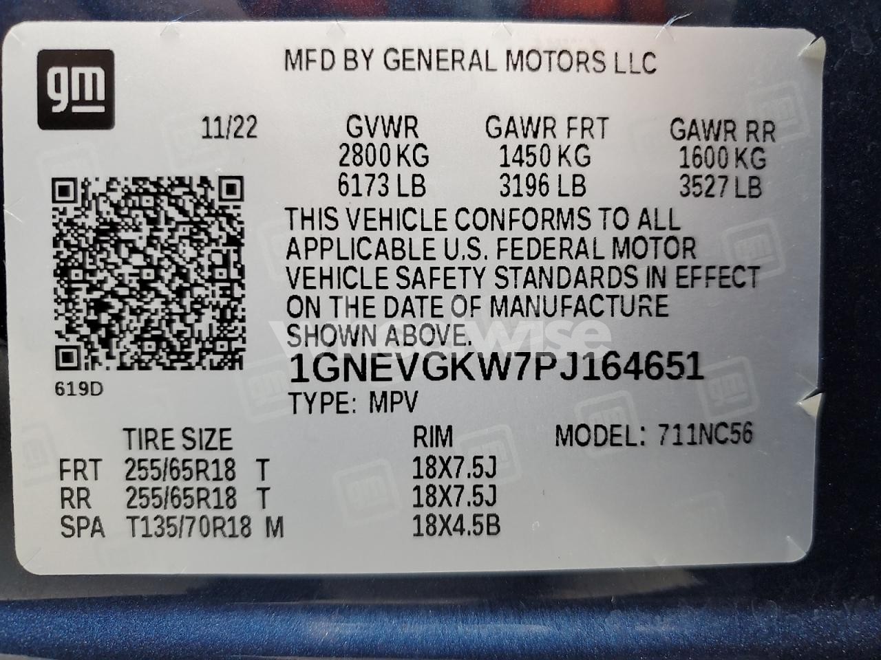 Photo 13 of 2023 CHEVROLET TRAVERSE LT (VIN 1GNEVGKW7PJ164651)