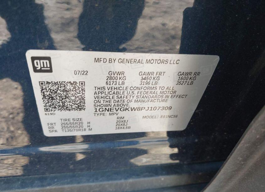 Photo 9 of 2023 Chevrolet Traverse AWD LT CLOTH (VIN 1GNEVGKW8PJ107309)