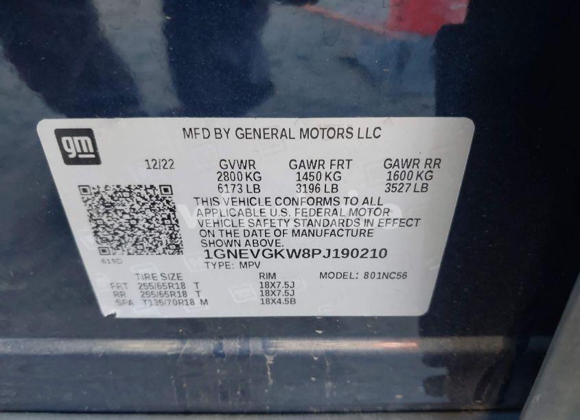 Photo 9 of 2023 Chevrolet Traverse AWD LT CLOTH (VIN 1GNEVGKW8PJ190210)