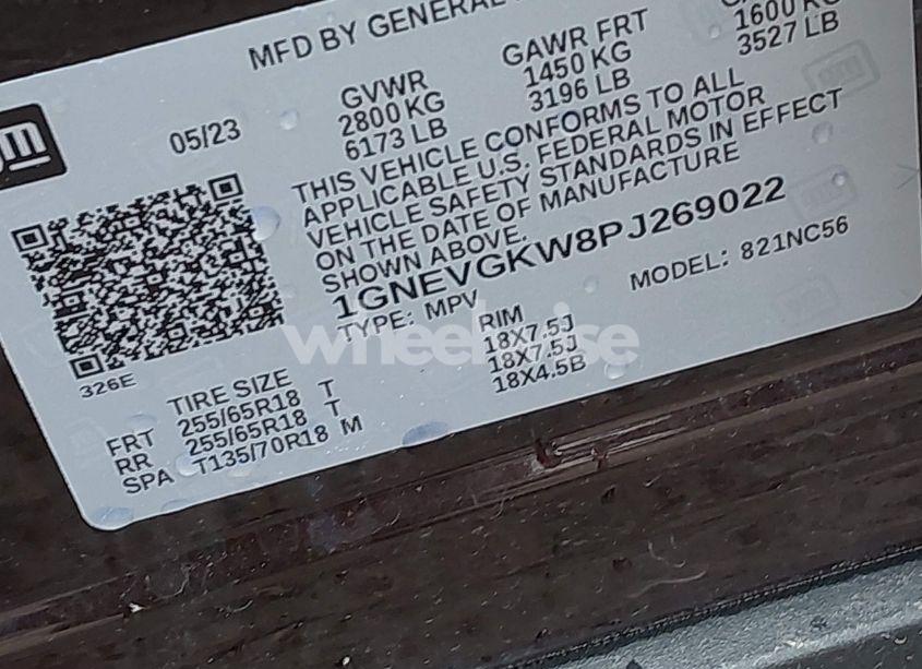 Photo 9 of 2023 Chevrolet Traverse AWD LT CLOTH (VIN 1GNEVGKW8PJ269022)