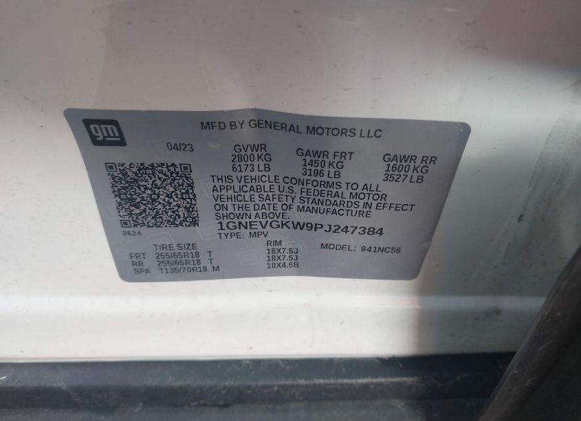 Photo 9 of 2023 Chevrolet Traverse AWD LT CLOTH (VIN 1GNEVGKW9PJ247384)