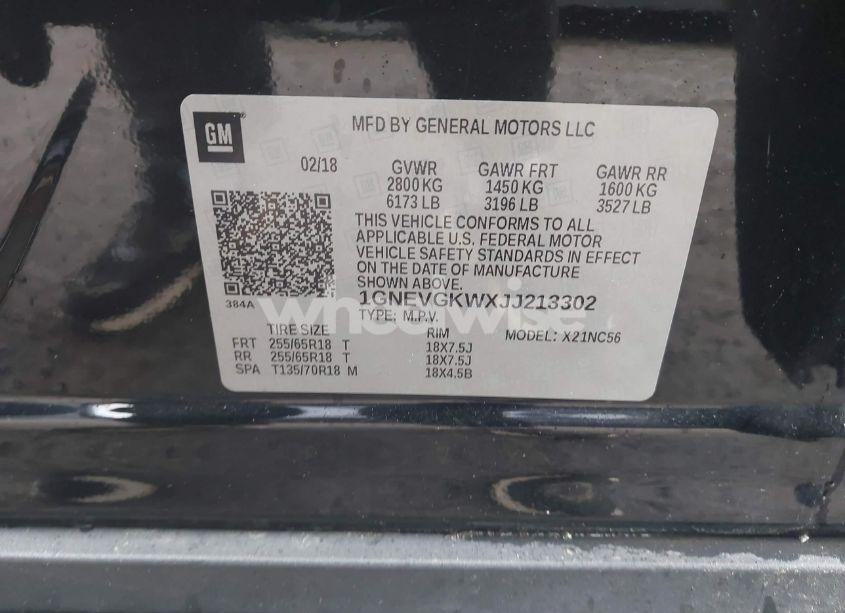 Photo 9 of 2018 Chevrolet Traverse 1LT (VIN 1GNEVGKWXJJ213302)