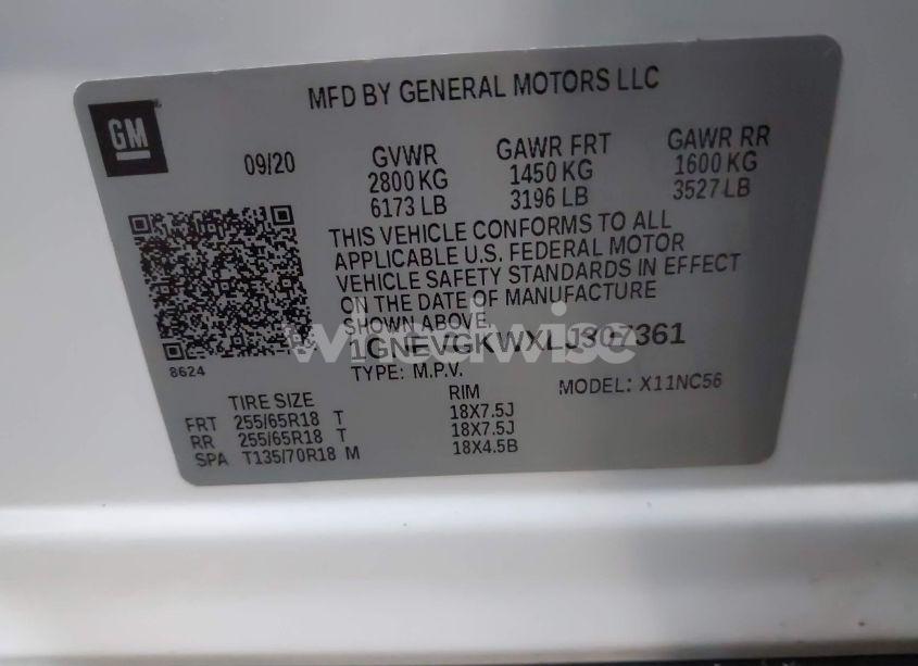 Photo 9 of 2020 Chevrolet Traverse AWD LT CLOTH (VIN 1GNEVGKWXLJ307361)