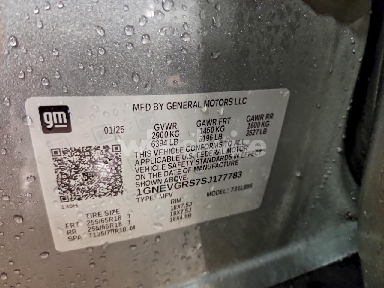 Photo 14 of 2025 CHEVROLET TRAVERSE LT (VIN 1GNEVGRS7SJ177783)