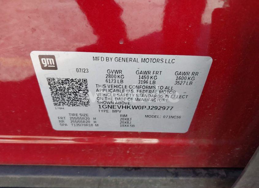 Photo 9 of 2023 Chevrolet Traverse AWD LT LEATHER (VIN 1GNEVHKW0PJ292977)