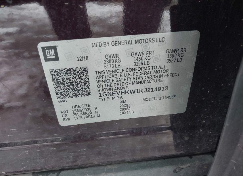 Photo 9 of 2019 Chevrolet Traverse 3LT (VIN 1GNEVHKW1KJ214913)