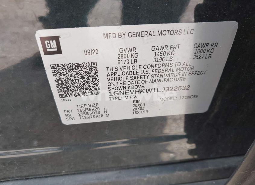 Photo 9 of 2020 Chevrolet Traverse AWD LT LEATHER (VIN 1GNEVHKW1LJ322532)