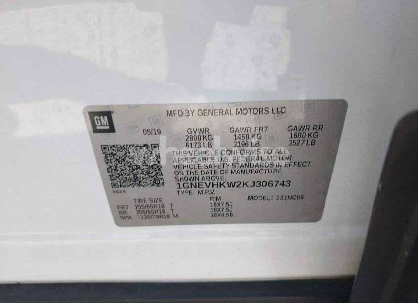 Photo 9 of 2019 Chevrolet Traverse 3LT (VIN 1GNEVHKW2KJ306743)