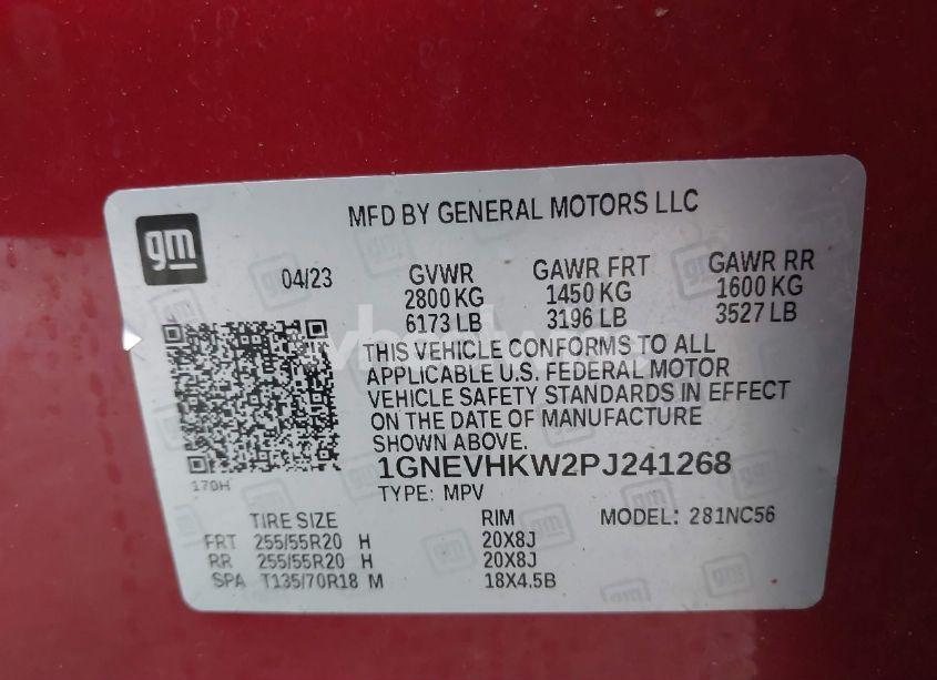 Photo 9 of 2023 Chevrolet Traverse AWD LT LEATHER (VIN 1GNEVHKW2PJ241268)