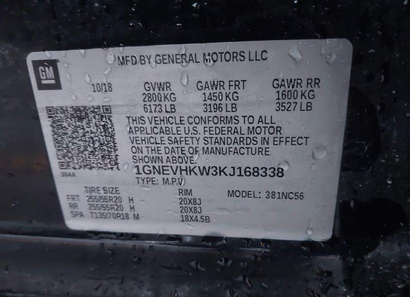 Photo 9 of 2019 Chevrolet Traverse 3LT (VIN 1GNEVHKW3KJ168338)