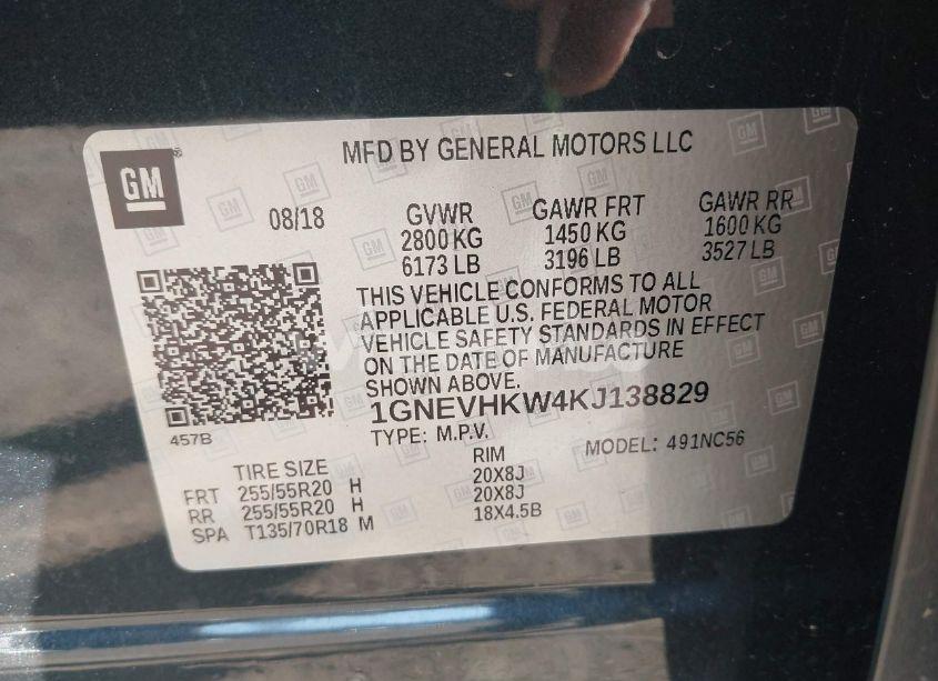 Photo 9 of 2019 Chevrolet Traverse 3LT (VIN 1GNEVHKW4KJ138829)