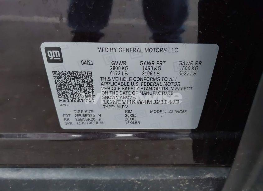 Photo 9 of 2021 Chevrolet Traverse AWD LT LEATHER (VIN 1GNEVHKW4MJ211443)