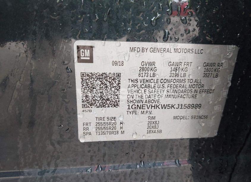 Photo 9 of 2019 Chevrolet Traverse 3LT (VIN 1GNEVHKW5KJ158989)