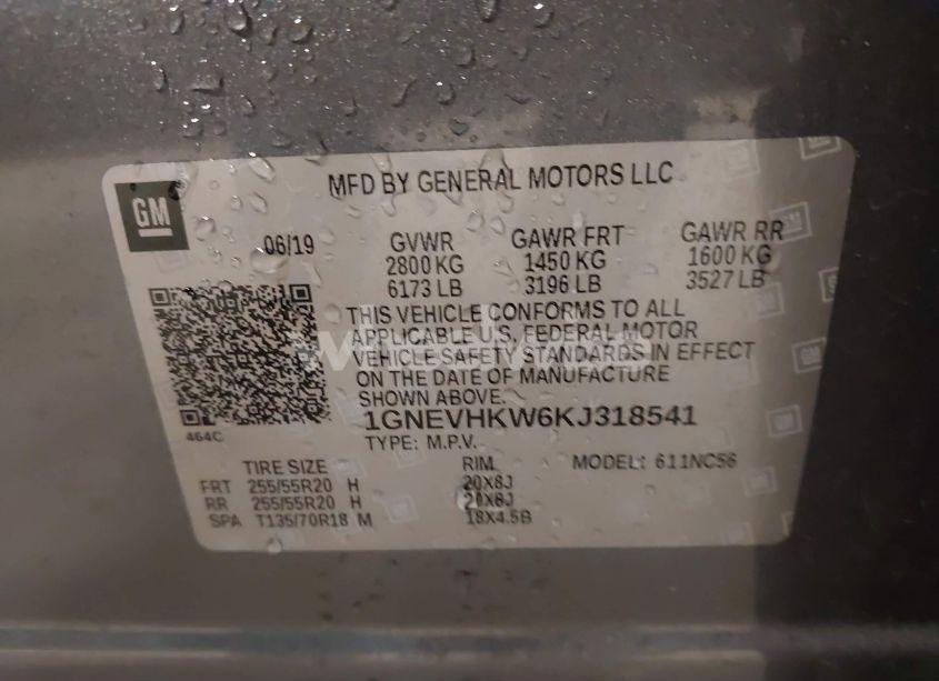 Photo 9 of 2019 Chevrolet Traverse 3LT (VIN 1GNEVHKW6KJ318541)