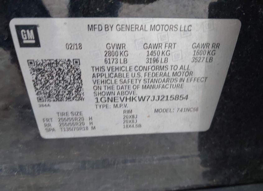 Photo 9 of 2018 Chevrolet Traverse 3LT (VIN 1GNEVHKW7JJ215854)