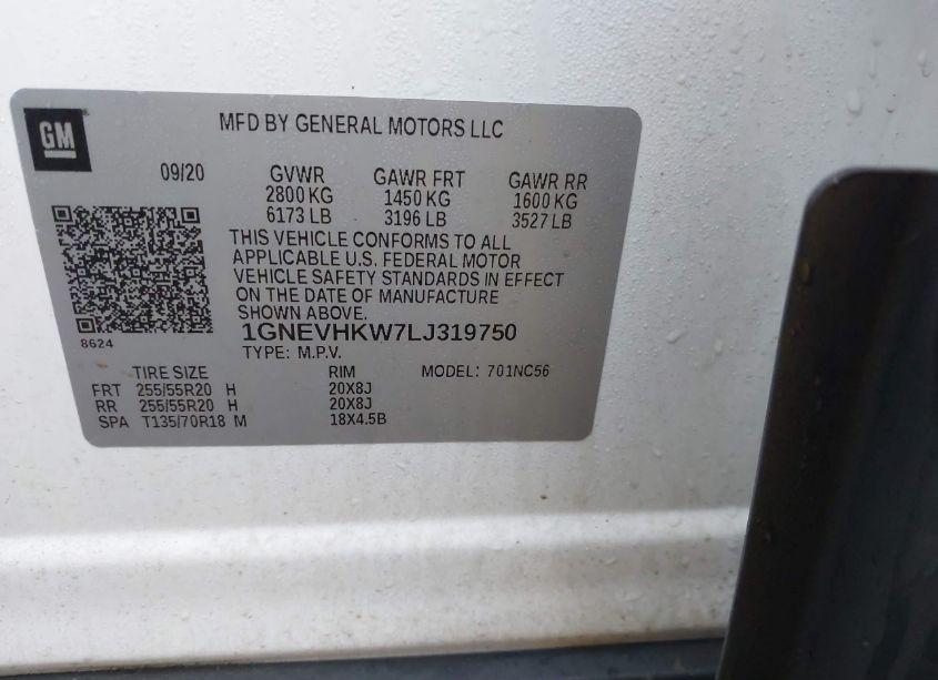 Photo 9 of 2020 Chevrolet Traverse AWD LT LEATHER (VIN 1GNEVHKW7LJ319750)