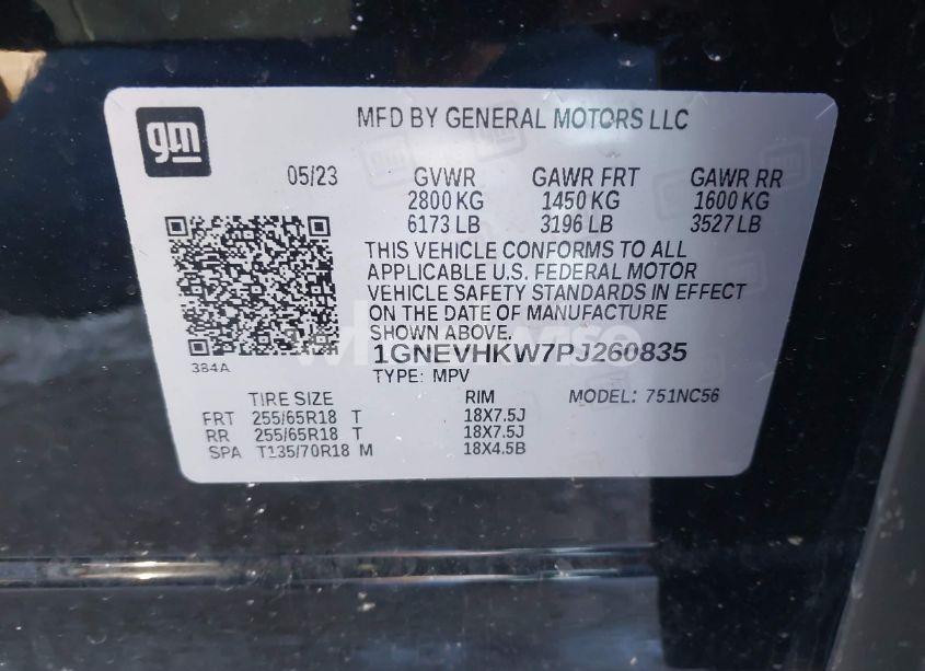 Photo 9 of 2023 Chevrolet Traverse AWD LT LEATHER (VIN 1GNEVHKW7PJ260835)