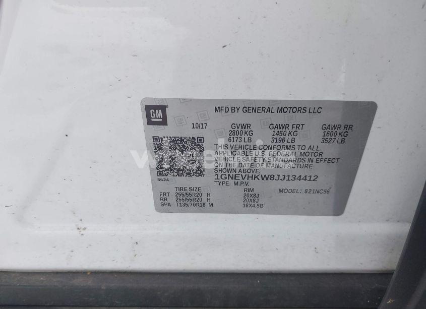 Photo 9 of 2018 Chevrolet Traverse 3LT (VIN 1GNEVHKW8JJ134412)