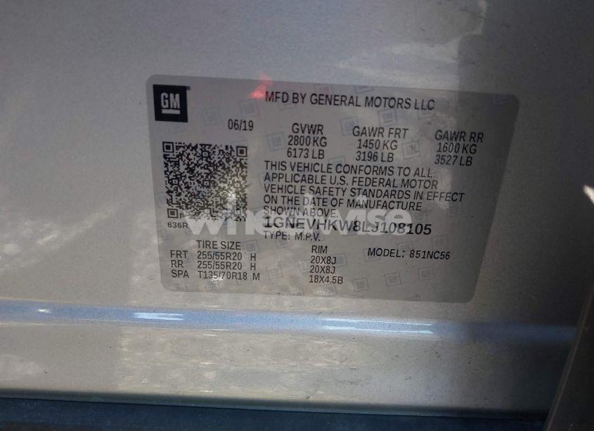 Photo 9 of 2020 Chevrolet Traverse AWD LT LEATHER (VIN 1GNEVHKW8LJ108105)