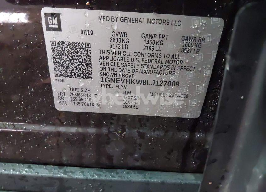 Photo 9 of 2020 Chevrolet Traverse AWD LT LEATHER (VIN 1GNEVHKW8LJ127009)