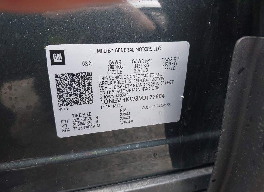 Photo 9 of 2021 Chevrolet Traverse AWD LT LEATHER (VIN 1GNEVHKW8MJ177684)