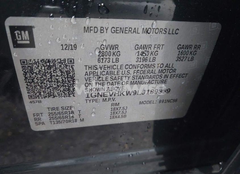 Photo 9 of 2020 Chevrolet Traverse AWD LT LEATHER (VIN 1GNEVHKW9LJ189339)