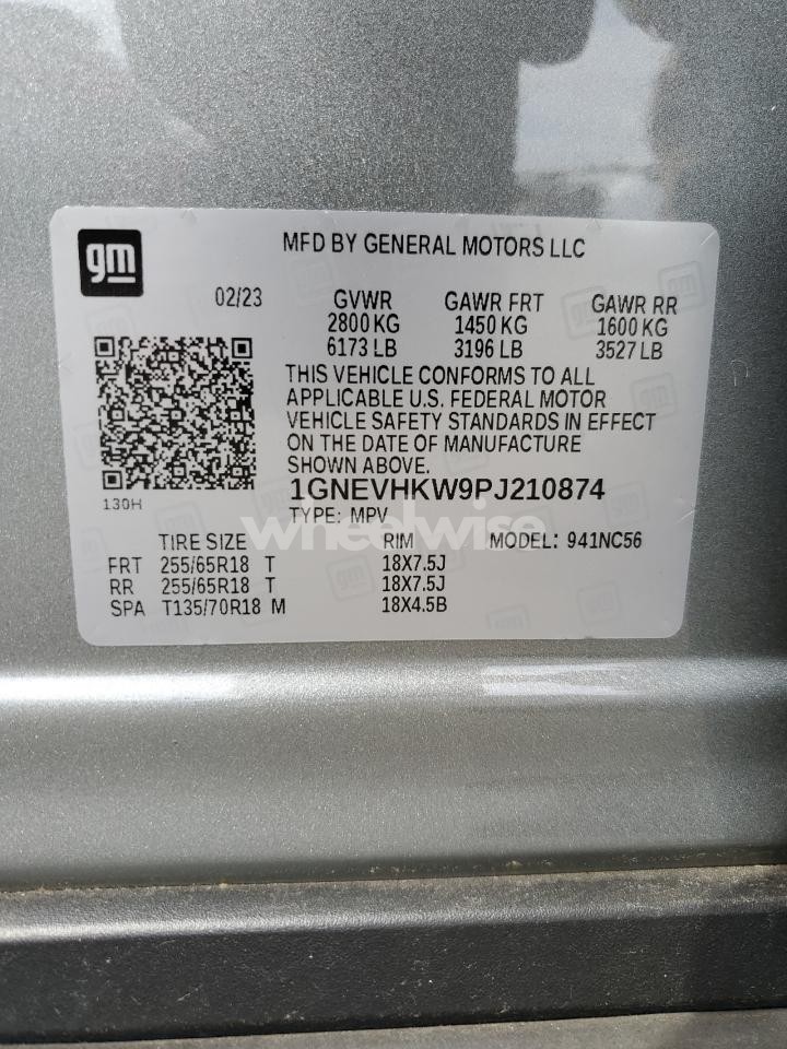 Photo 13 of 2023 CHEVROLET TRAVERSE LT (VIN 1GNEVHKW9PJ210874)