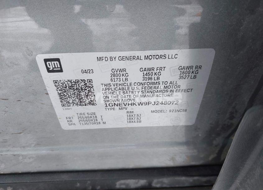 Photo 9 of 2023 Chevrolet Traverse AWD LT LEATHER (VIN 1GNEVHKW9PJ248072)