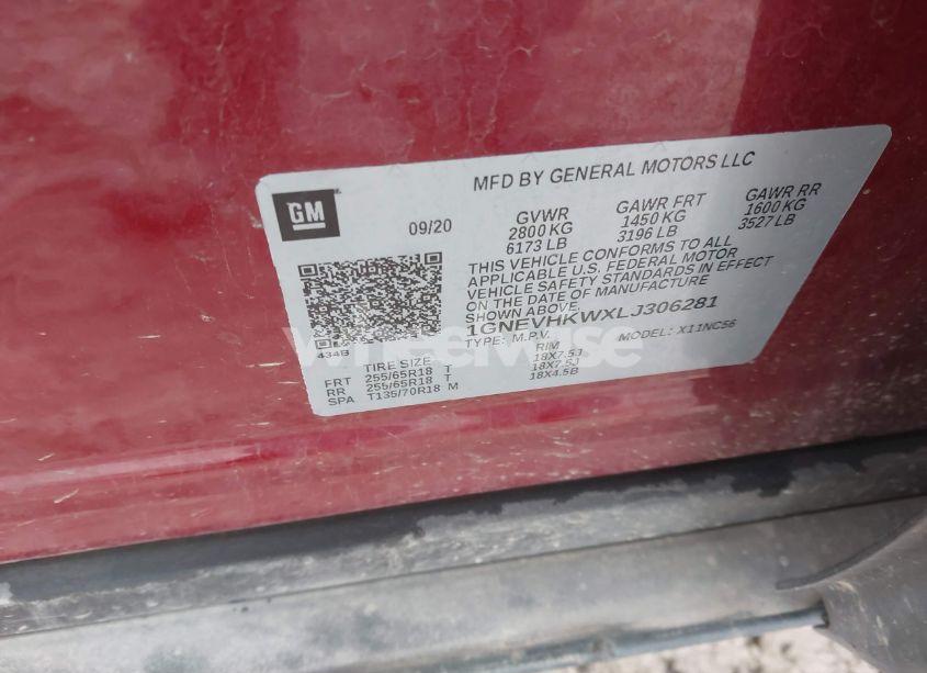 Photo 9 of 2020 Chevrolet Traverse LT (VIN 1GNEVHKWXLJ306281)