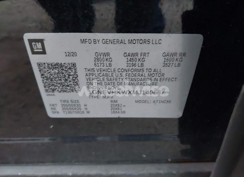 Photo 9 of 2021 Chevrolet Traverse AWD LT LEATHER (VIN 1GNEVHKWXMJ140667)