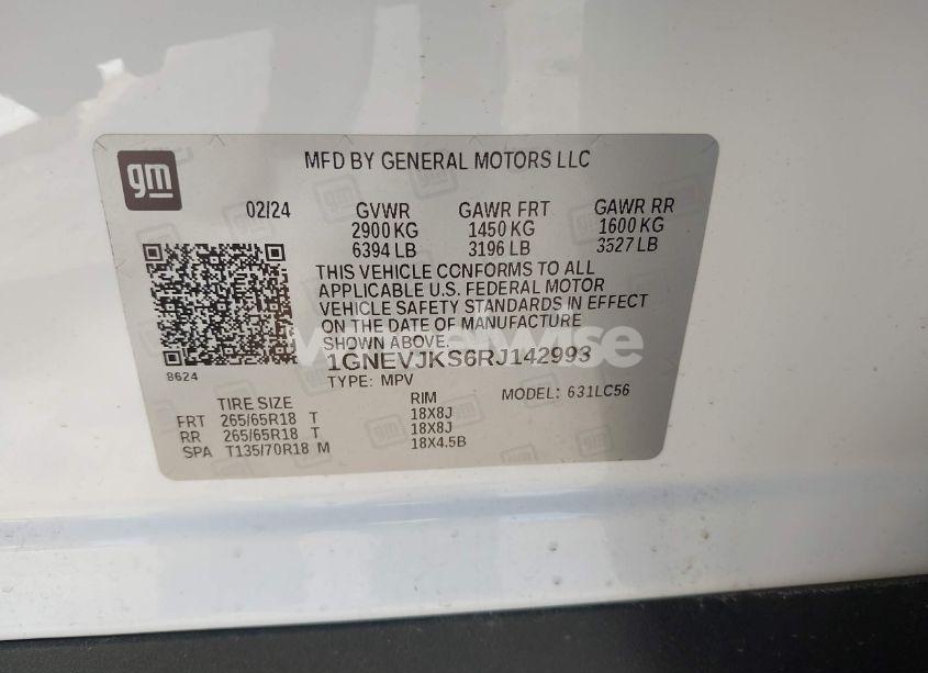 Photo 9 of 2024 Chevrolet Traverse AWD Z71 (VIN 1GNEVJKS6RJ142993)