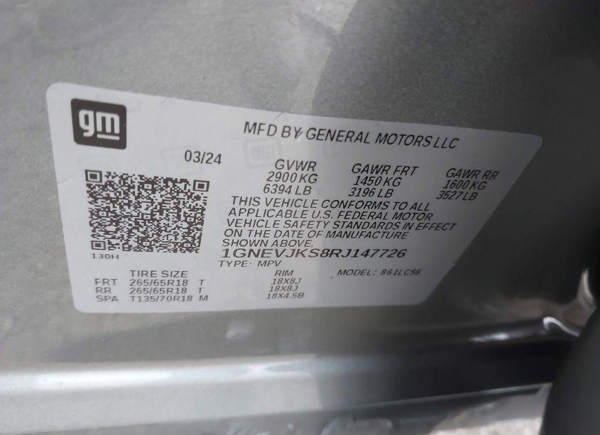 Photo 9 of 2024 Chevrolet Traverse AWD Z71 (VIN 1GNEVJKS8RJ147726)