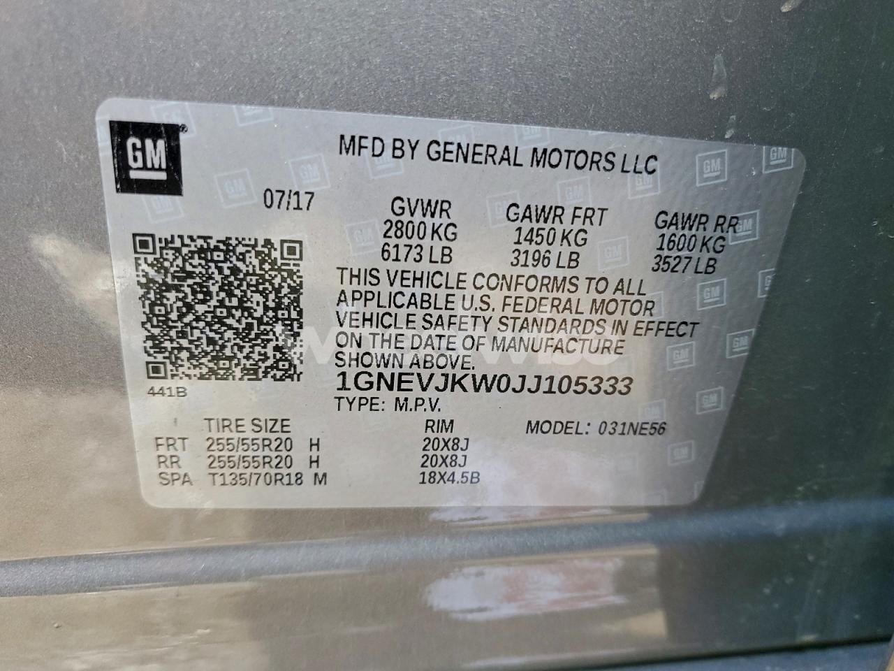 Photo 13 of 2018 CHEVROLET TRAVERSE PREMIER (VIN 1GNEVJKW0JJ105333)